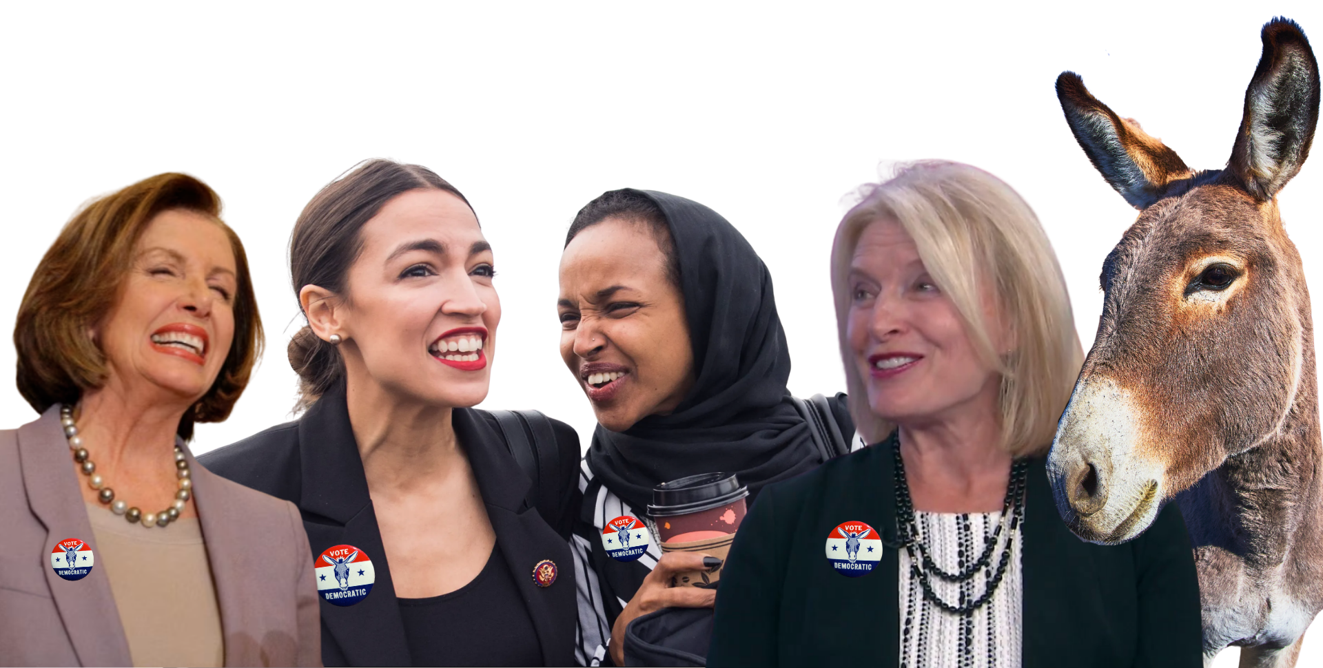 heidi kasama with democratic congress ilhan omar, alexandria osasio-cortez, and nancy pelosi